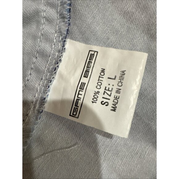 Game Bibs Sz Large Navy Blue Light Blue Overalls Fan Overalls Adult - Picture 3 of 4